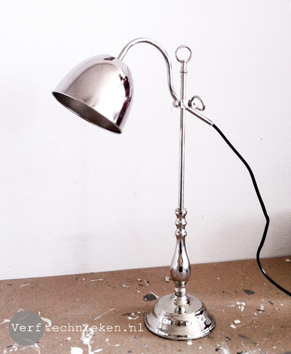 DIY vintage lamp - van shiny chroom naar stoer vintage