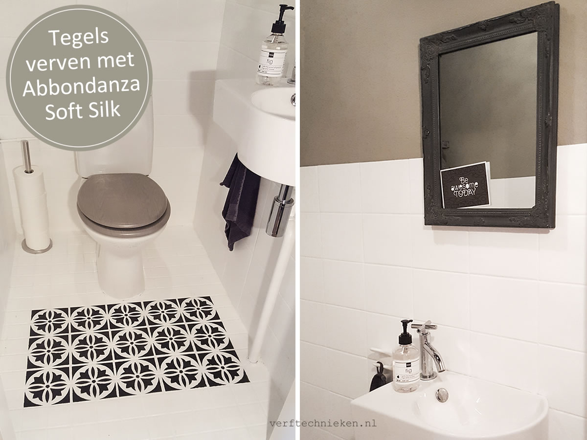 Invloedrijk kloon Faculteit Tegels in het toilet verven met Abbondanza Soft Silk verf - Verftechnieken