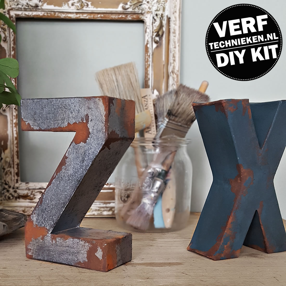 DIY Pakket Vintage Letters - verftechnieken.nl