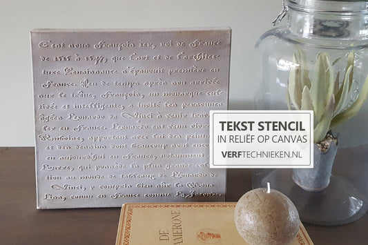 Canvas met tekst in reliëf