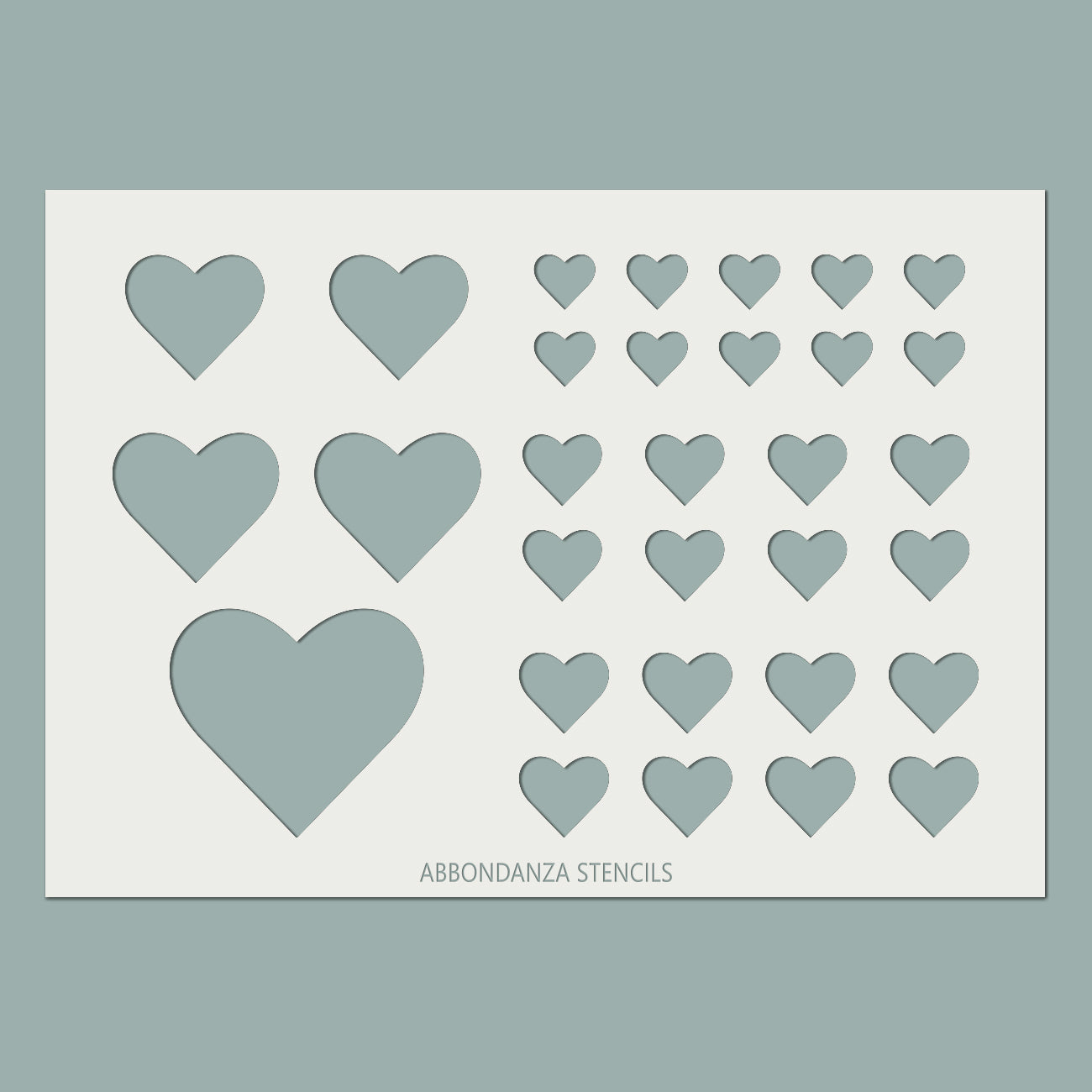 Stencil Random Hearts