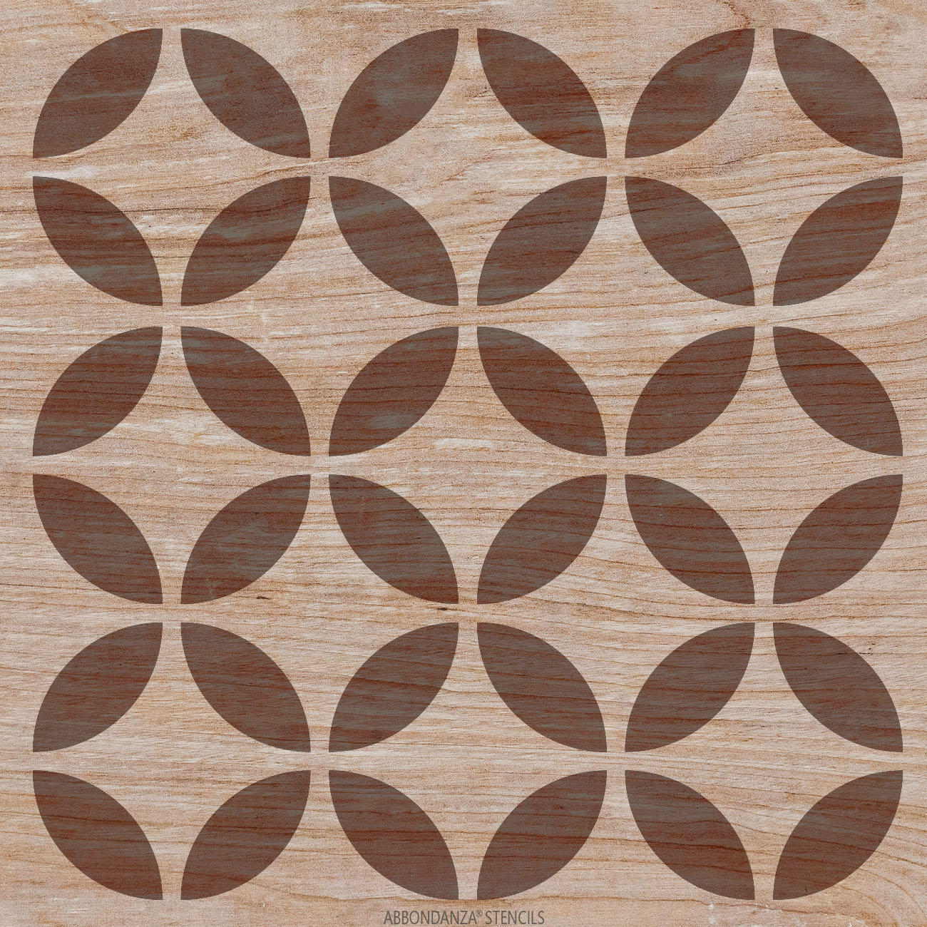 Stencil retrocirkels op hout