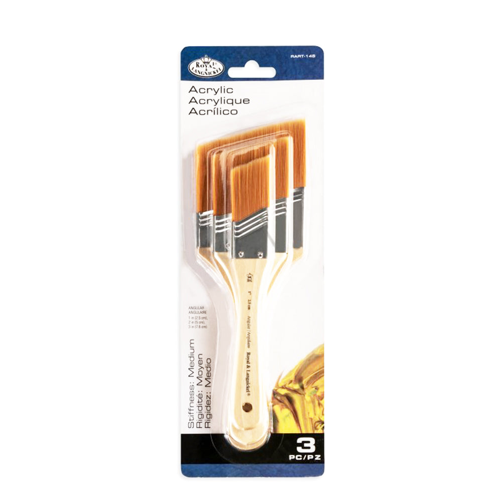 Kwastenset 3-delig Royal & Langnickel schuin afgesneden Gold Taklon haren