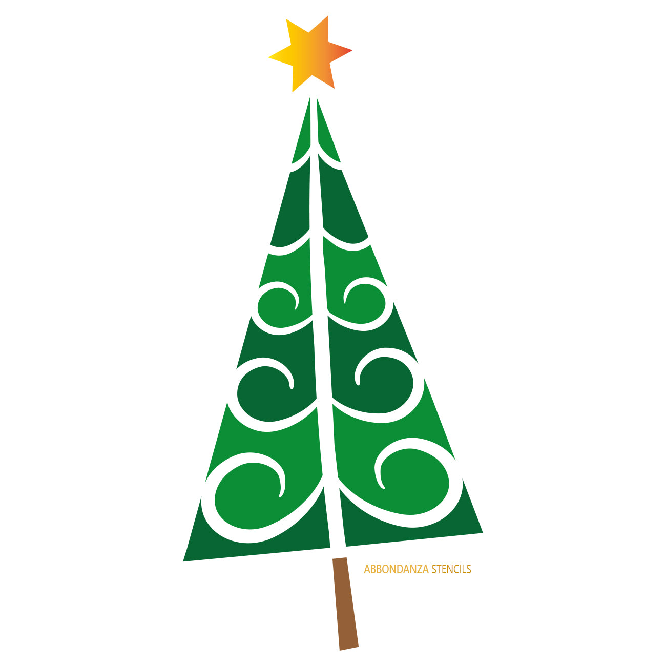 Kerst stencil Funny Christmas Tree