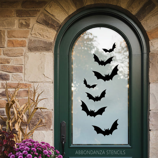 Stencil Flying Bats close up