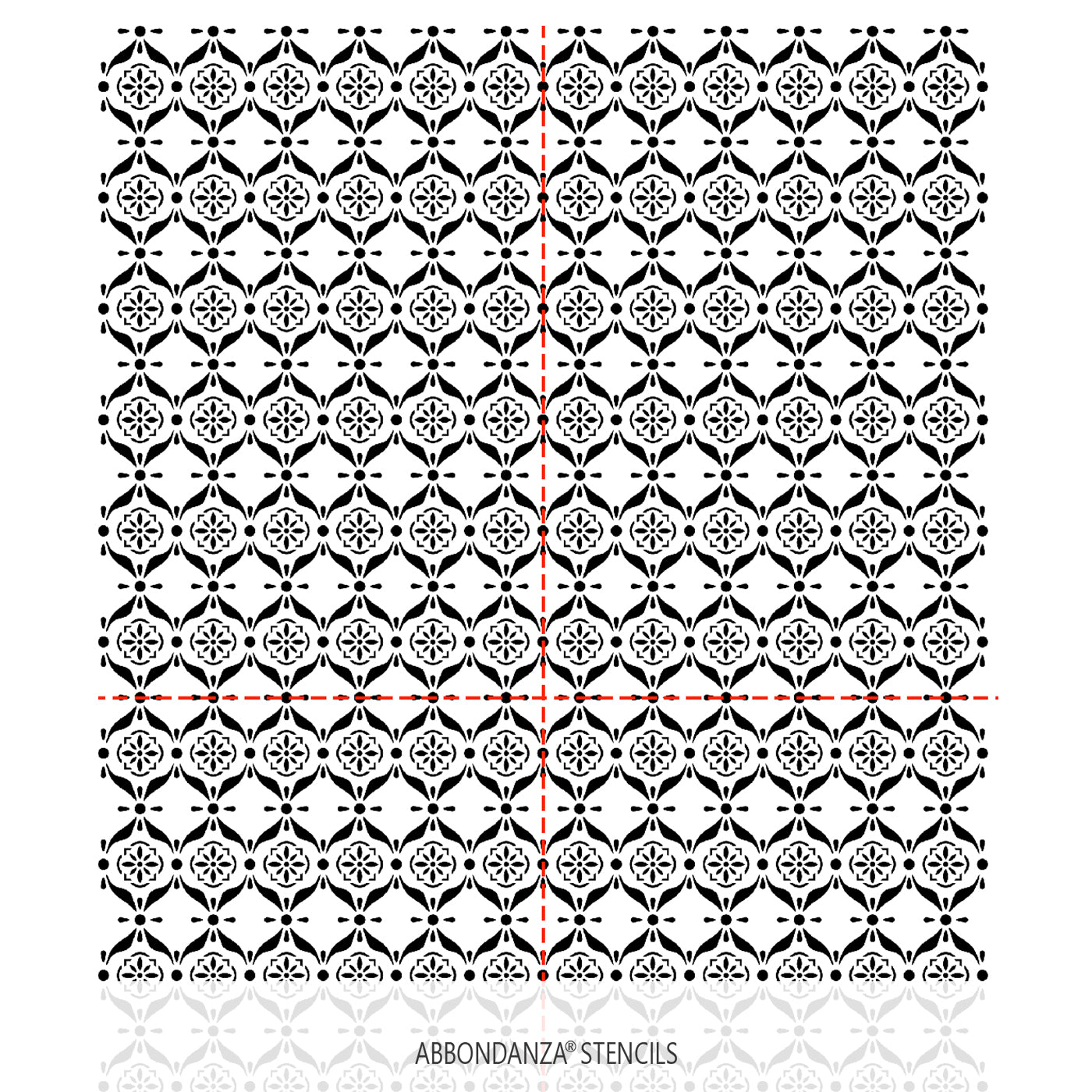 Stencil Oblong XXL Medallion Pattern overlap