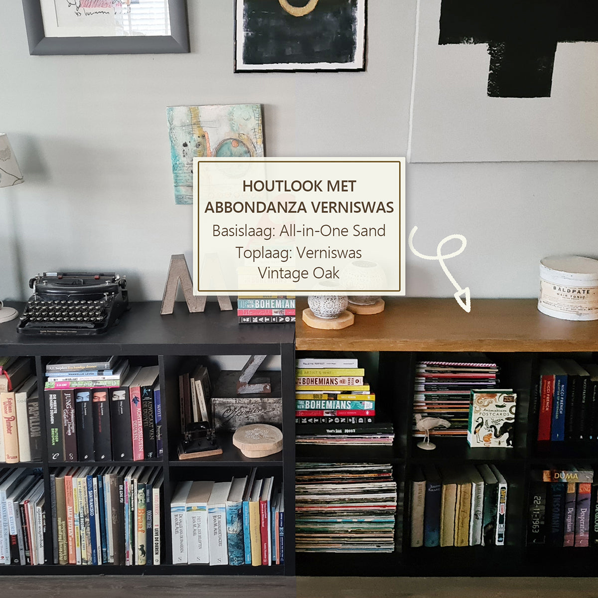 Abbondanza verniswas Vintage Oak hout imitatie Ikea Kallax hack