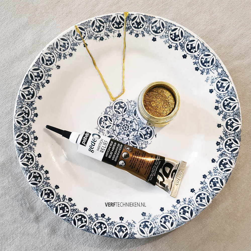 Reliëflijm met Abbondanza goudpoeder