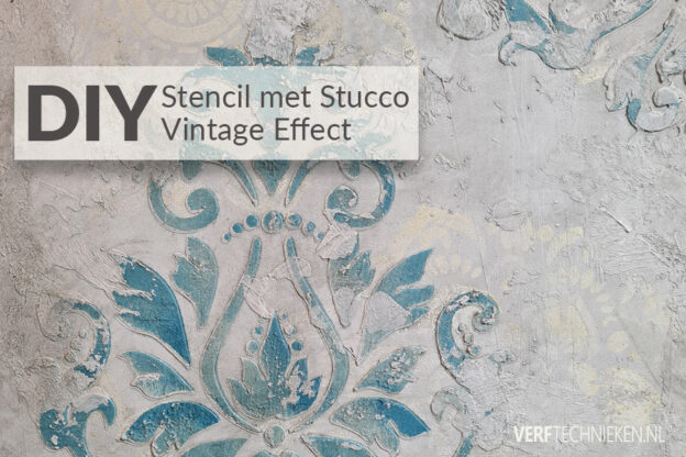 Stencil aanbrengen met stucco pleister effect