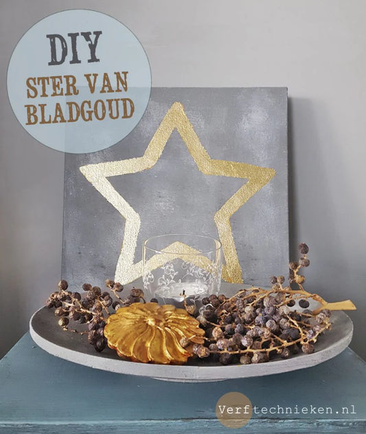 DIY: Ster van bladgoud op betonlook