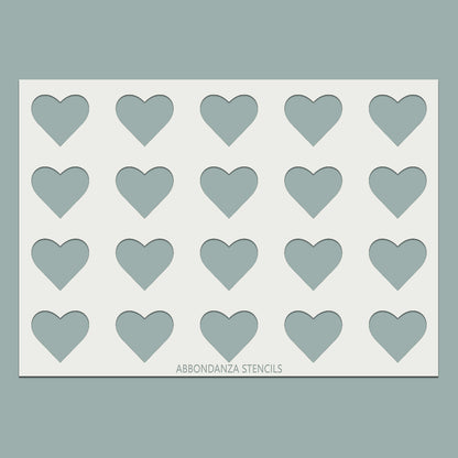 Stencil Big Heart Pattern, voor een decoratief hartenpatroon op meubels, muren en accessoires.