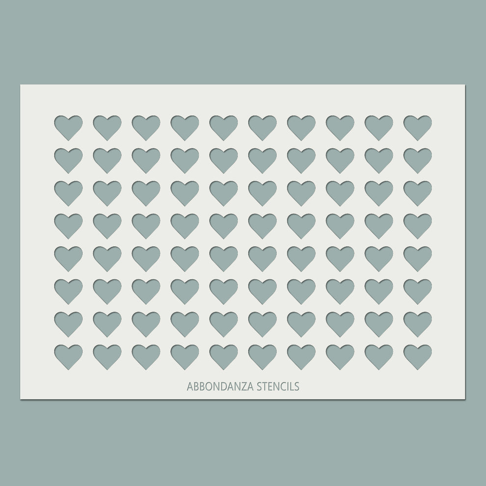 Stencil Hearts Pattern voor een decoratief hartjes patroon – Verftechnieken