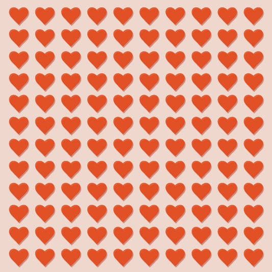 Abbondanza Stencil Heart Pattern in een leuk hartenpatroon