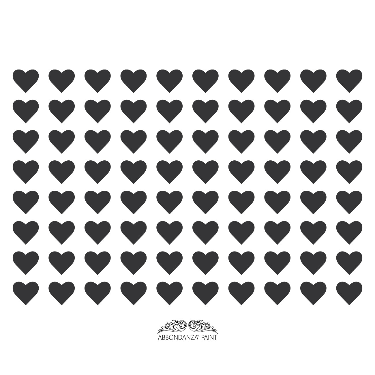 Abbondanza Stencil Heart Pattern in een leuk hartenpatroon