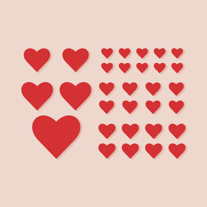 Stencil Random Hearts