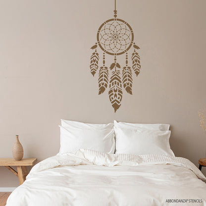 Stencil Dreamcatcher muur slaapkamer