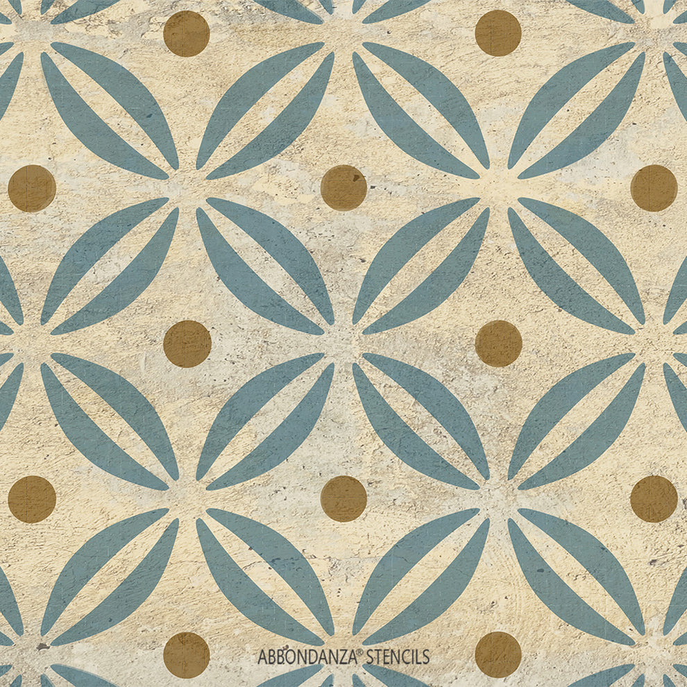 Abbondanza stencil Petal Circles – Verftechnieken