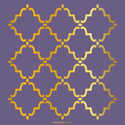 Abbondanza stencil 1001 Nights Trellis gold & purple