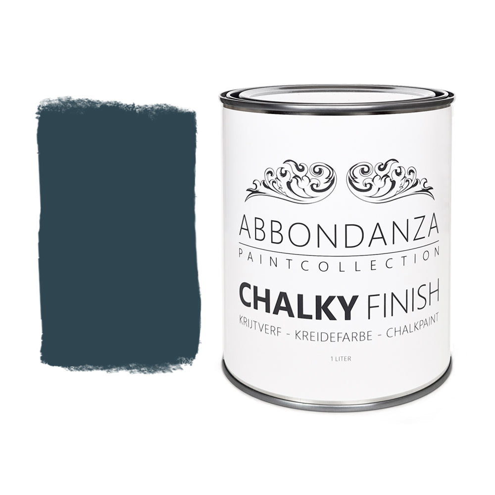 Abbondanza krijtverf Moody Midnight, diep en krachtig donkerblauw