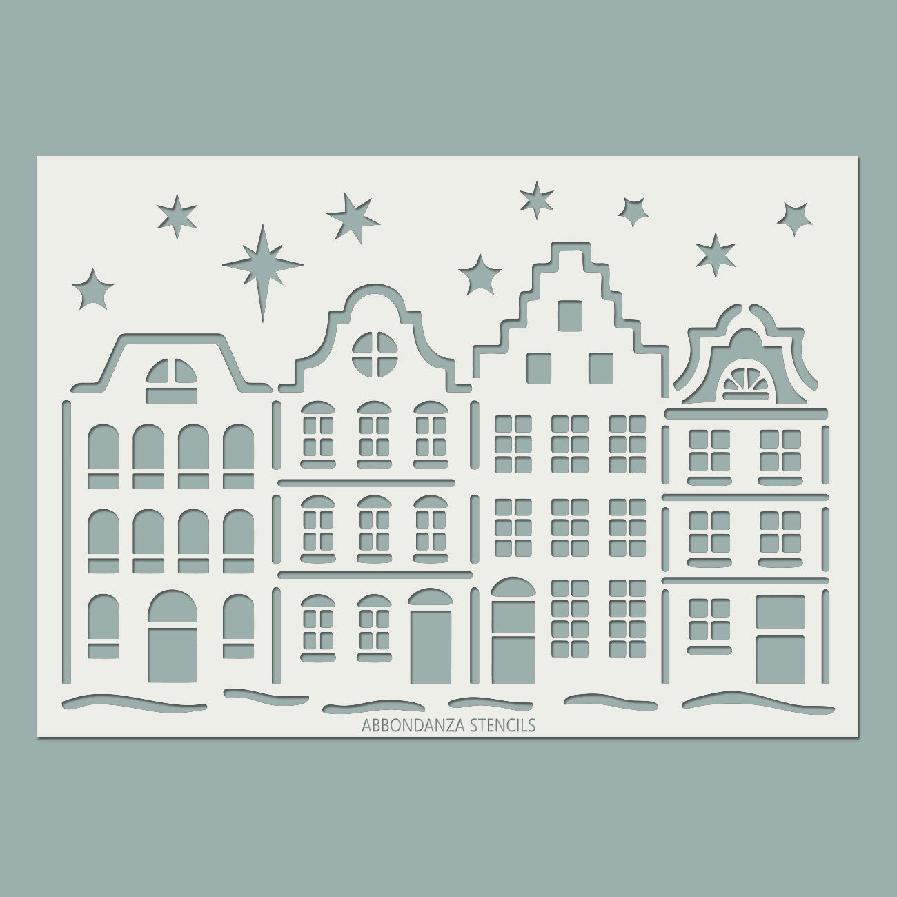 Abbondanza Stencil Kersthuisjes