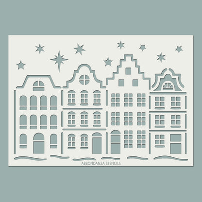 Abbondanza Stencil Kersthuisjes