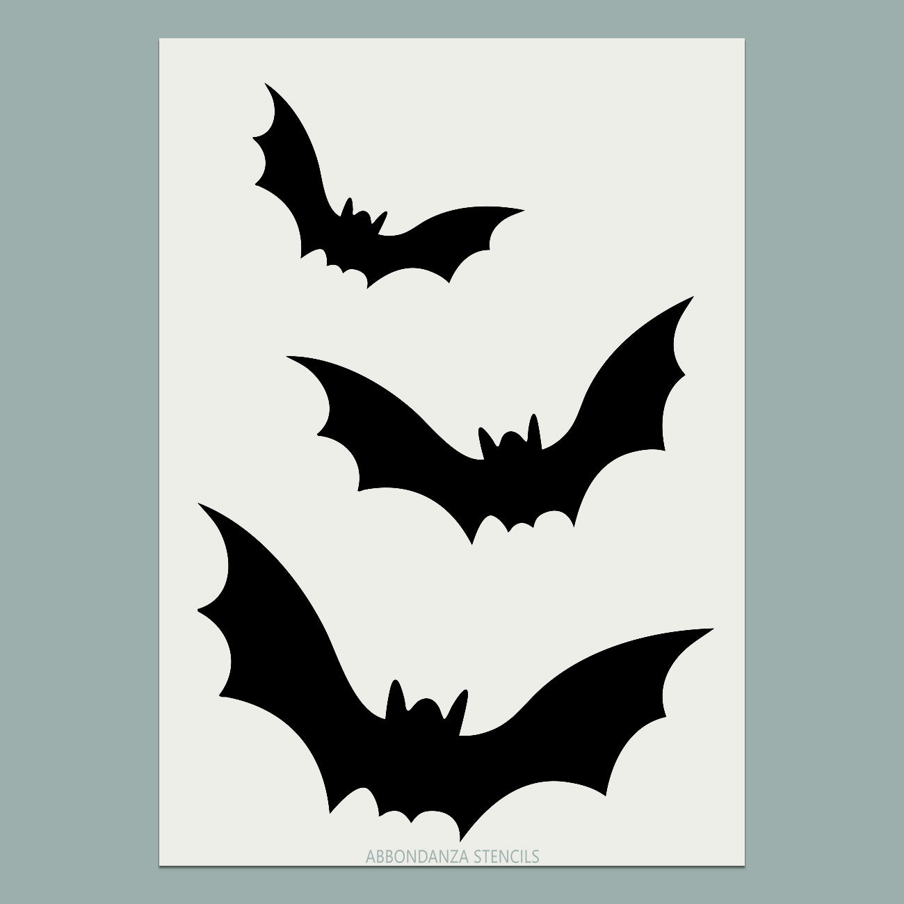 Stencil Flying Bats zwartwit