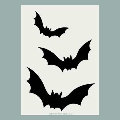 Stencil Flying Bats zwartwit