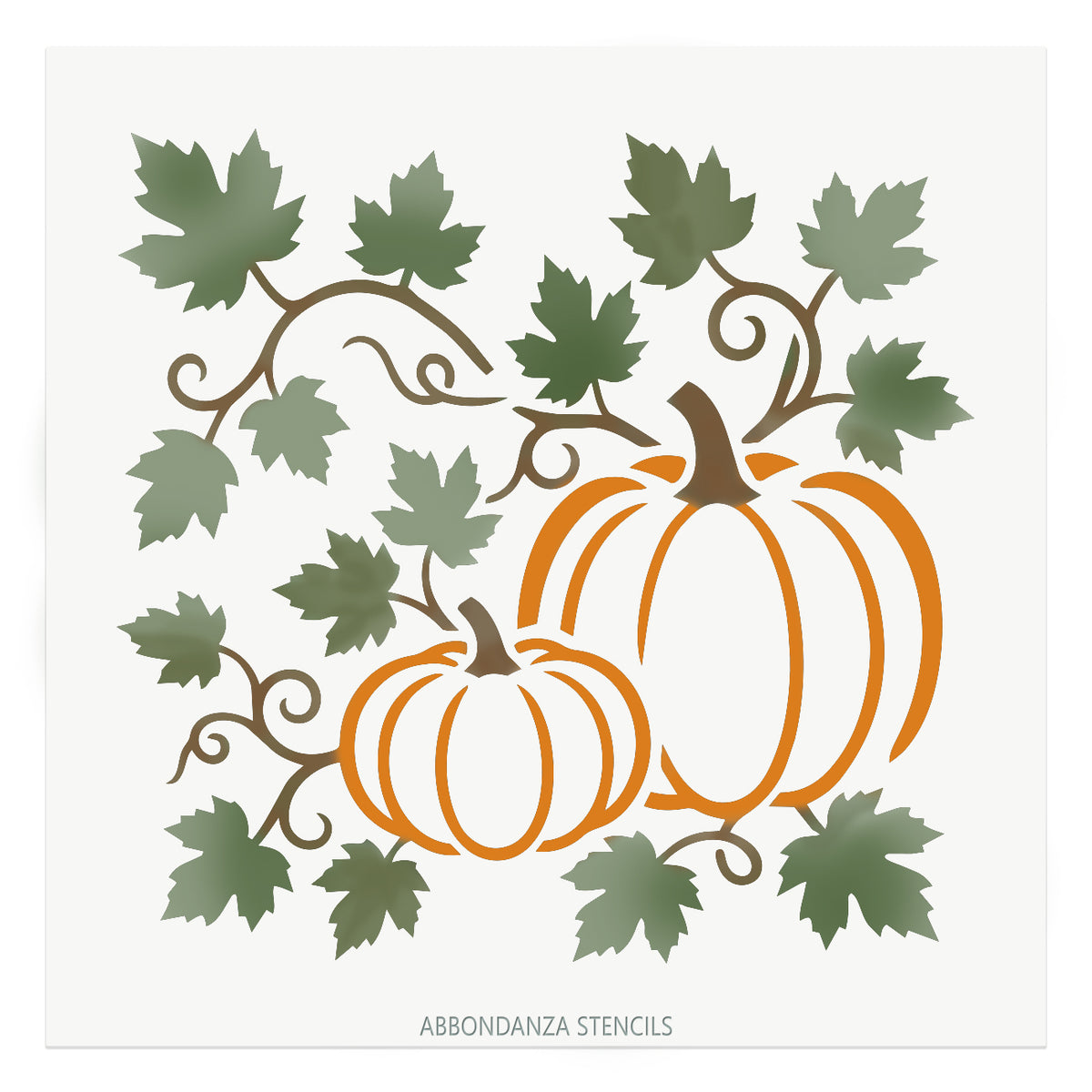 Stencil Pumpkin & Leaves