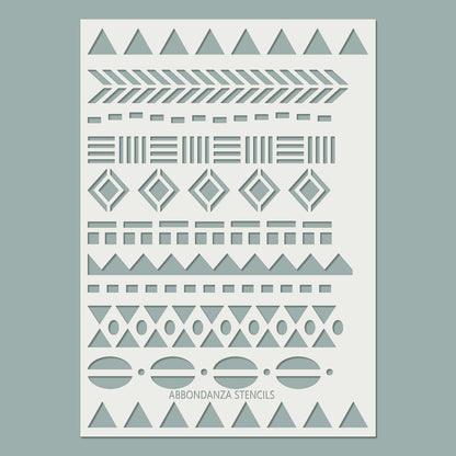 Stencil Tribal Borders patroonstencil-overlay stencil