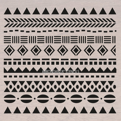 Stencil Tribal Borders patroonstencil-overlay stencil