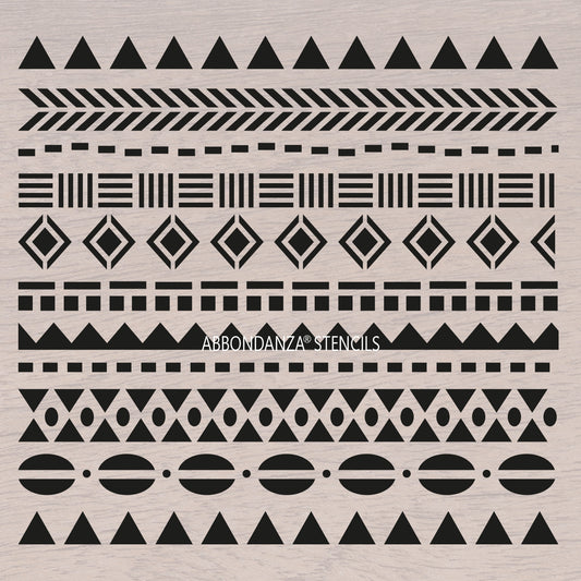 Stencil Tribal Borders patroonstencil-overlay stencil