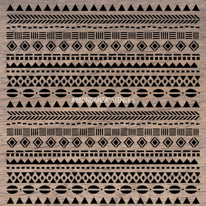 Stencil Tribal Borders patroonstencil-overlay stencil