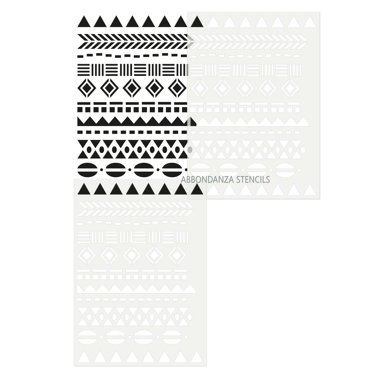 Stencil Tribal Borders overlappend aanbrengen