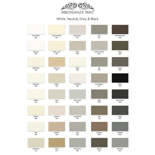 Kleurkaart White, Neutral, Grey & Black