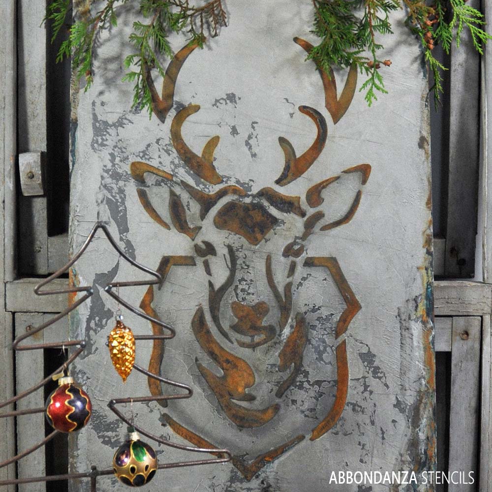 Stencil Deer X-mas style