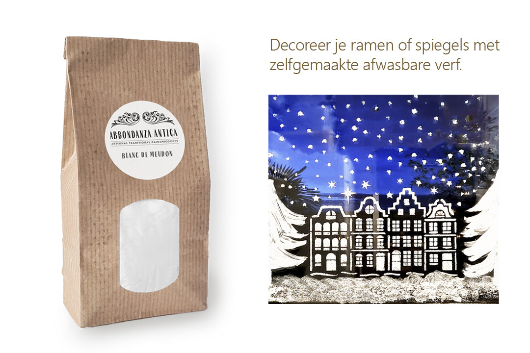 Video laden: Decoreer je ramen of spiegels met zelfgemaakte afwasbare verf van Blanc de Meudon en water.