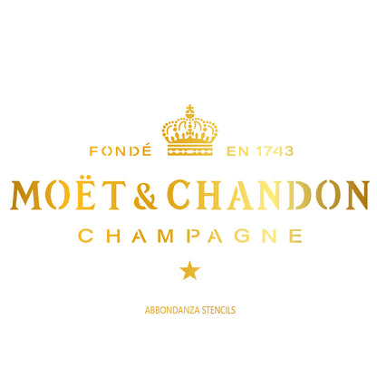 Stencil Moët et Chandon Gold style