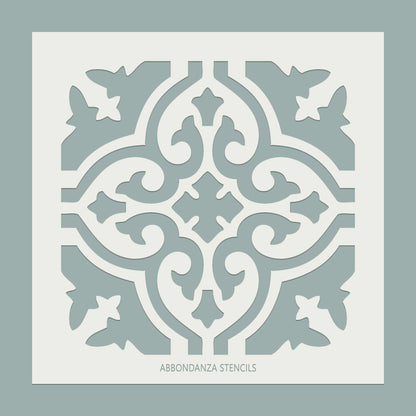 Stencil Tile Azul Abbondanza