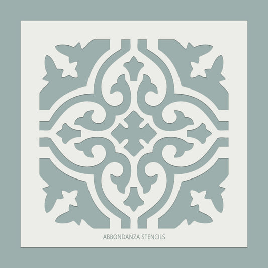 Stencil Tile Azul Abbondanza