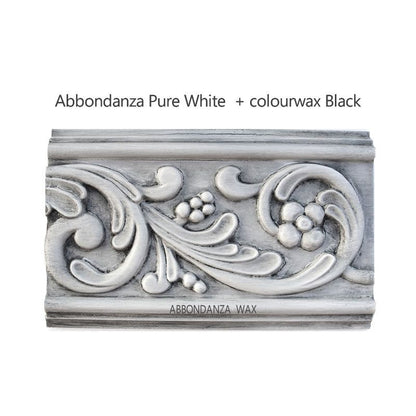 Abbondanza Colourwax Black op krijtverf Pure White