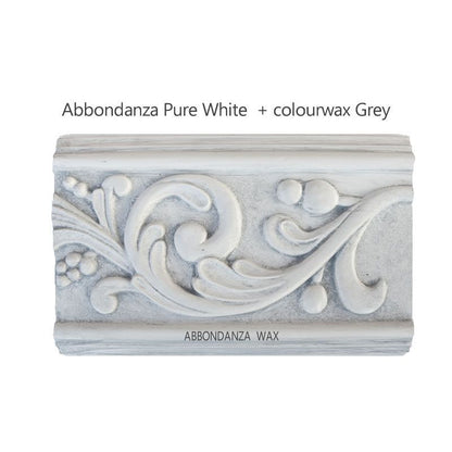 Abbondanza Colourwax Grey op krijtverf Pure White